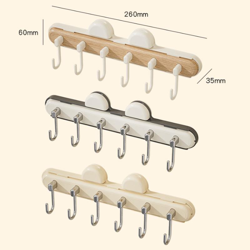 1 Pcs Suction Cup Expansion Gap Hook Punch-Free Plastic Wall Hanging Four-Row Adhesive Hook Bathroom Kitchen Cabinet Hook