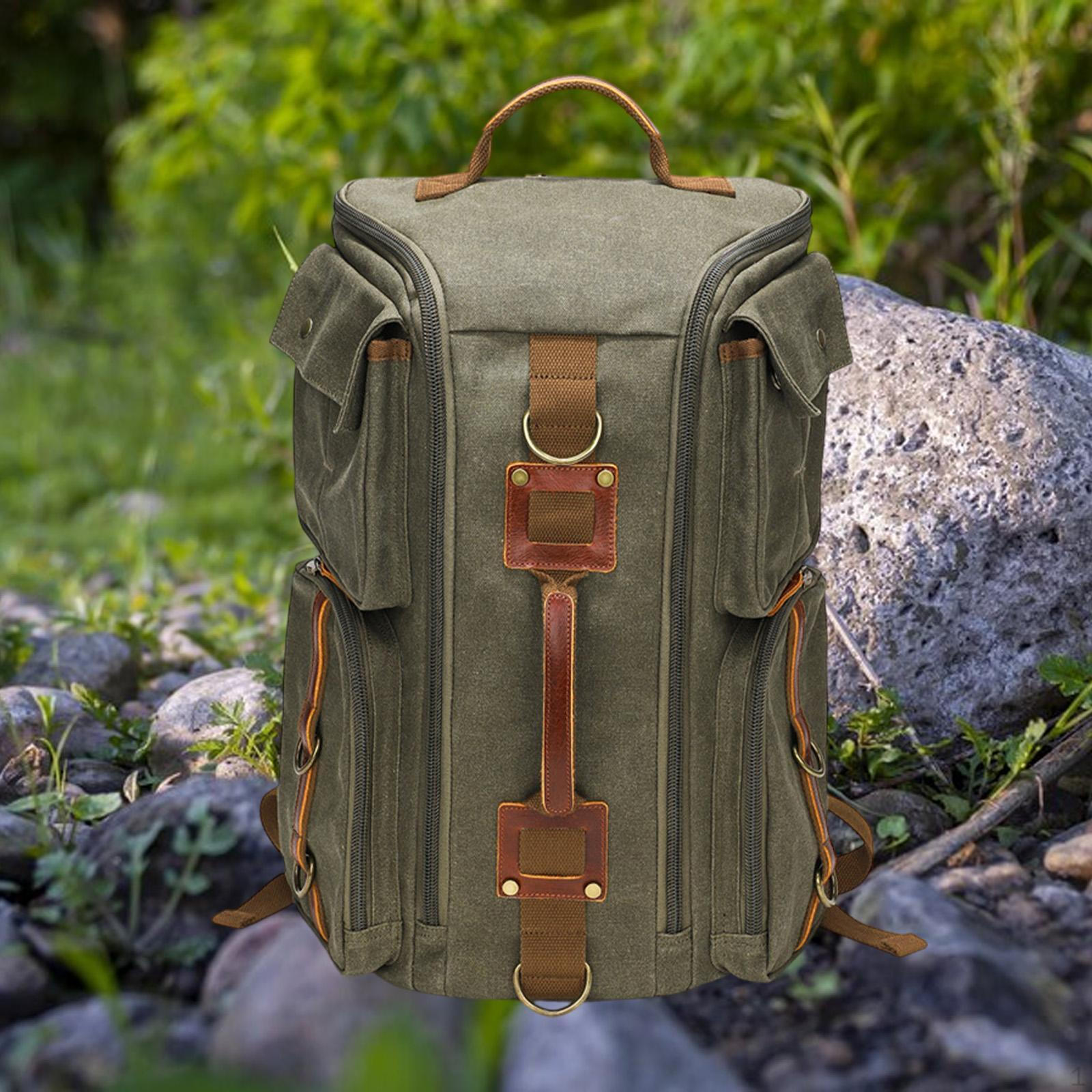 

Холщовый рюкзак компьютерная сумка для работы бизнес на открытом воздухе кемпинг зелёный