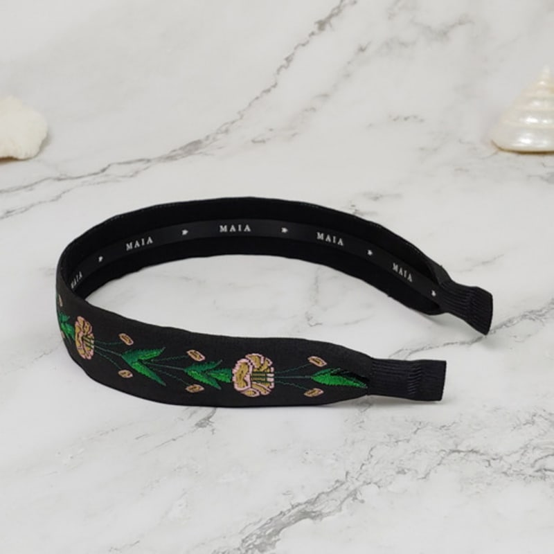 MAIA Rose Garden Headband - Z Black