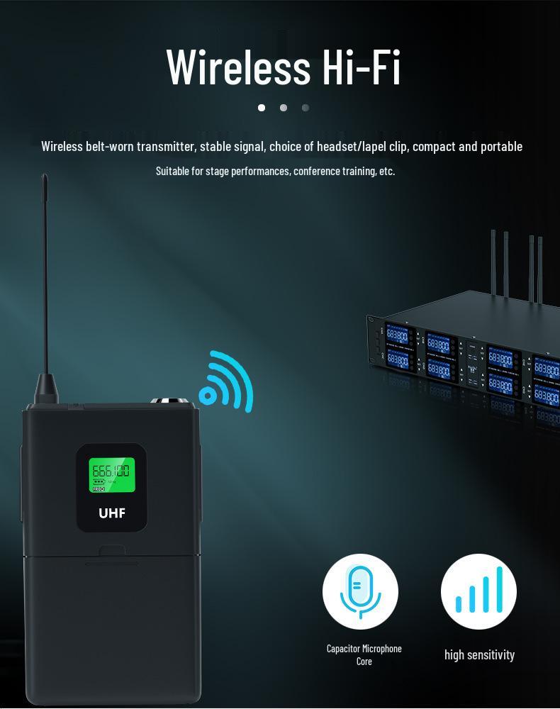 HuiDu UHF Wireless Conference & Performance Microphone Set