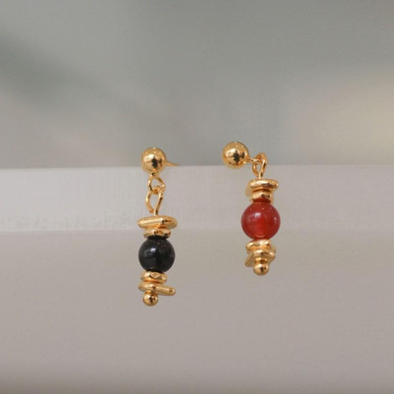 modernlike 14k gold-filled silver horong onyx drop earrings