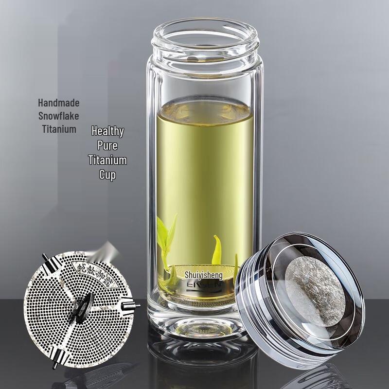 Water Health Double-Wall Glass Tea Infuser Bottle 400ml