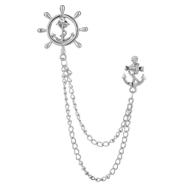 

Модная кисточка брошь-руль якорь со стразами значок мужской костюм рубашка лацкан булавка роскошные украшения для женщин аксессуары