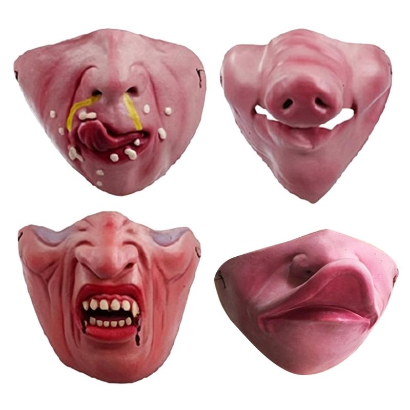 Latex Half Face Costume Mask Set for Group Photos, Cosplay Use, Stage Scenes and Theme Gathering Party Supplies