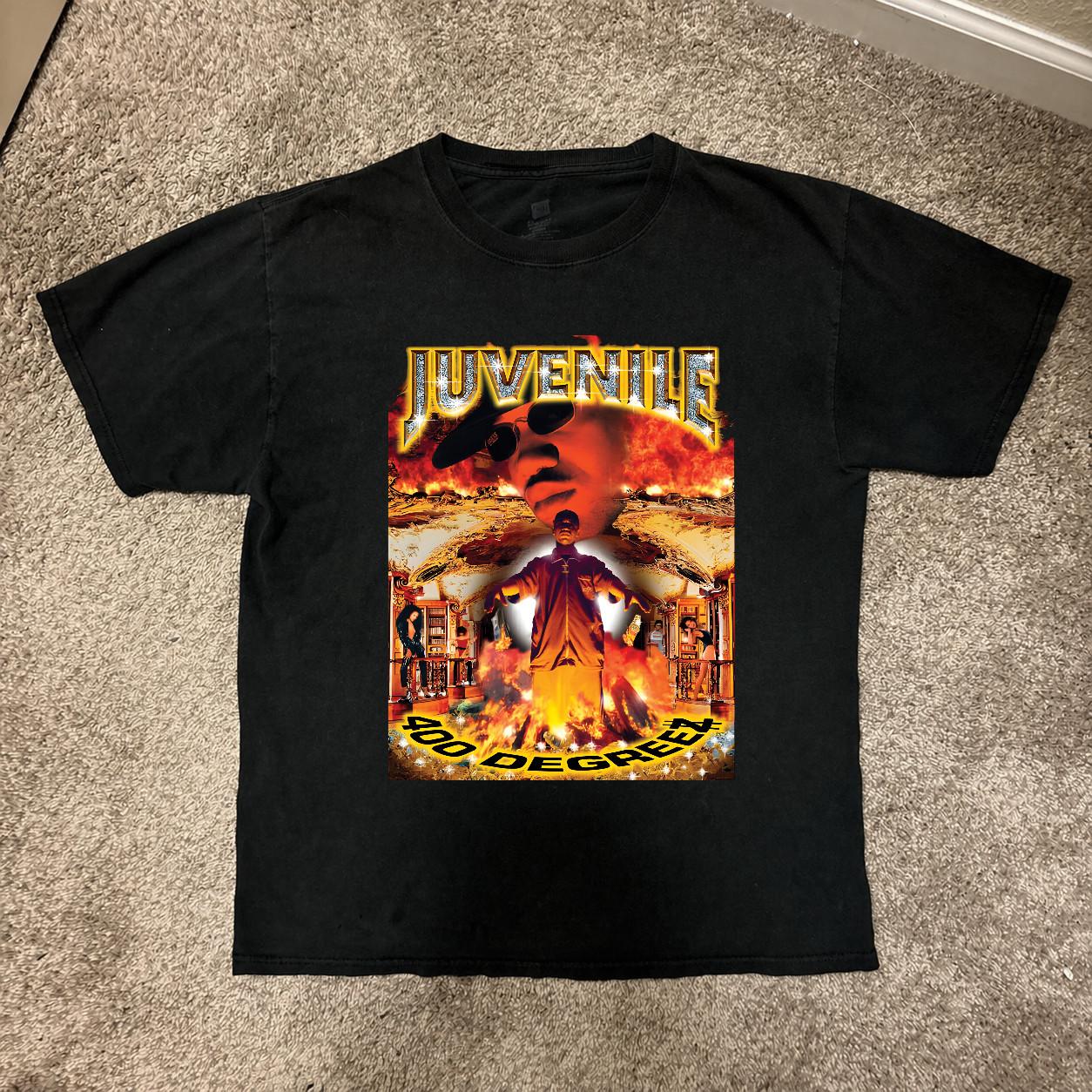 Juvenile 400 Degreez T-Shirt in Black Cotton - Casual Youth Style S разноцветный