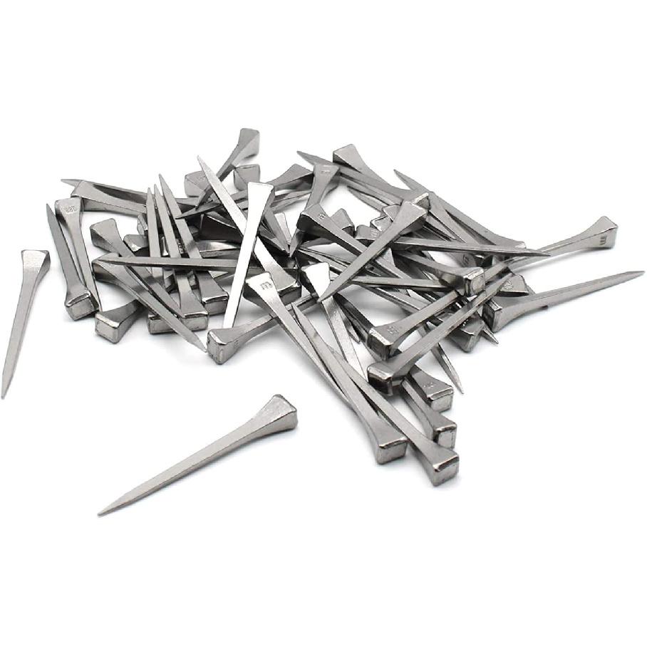 FDXGYH 50pcs E4 Length 47.5mm /1.8inch Horseshoe Nails Carbon Steel Horseshoe Tools for Fixed Lead or Glass(Silver)
