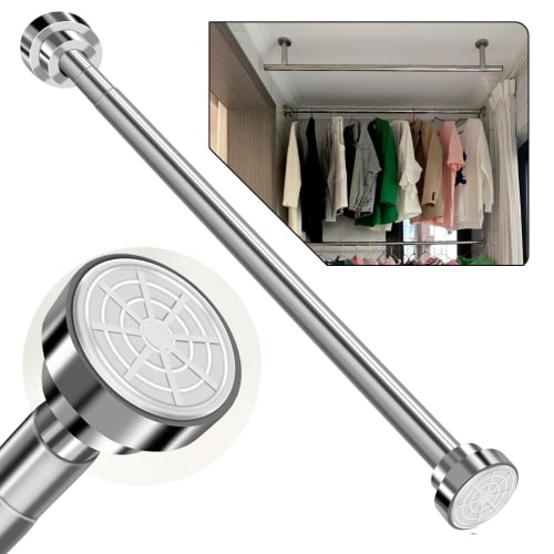 Adjustable Length: No Drilling Required, Super Strong Stainless Steel Tension Rod, 40-50kg Load Capacity, Adjustable Length, Width 50-260cm, Bathroom