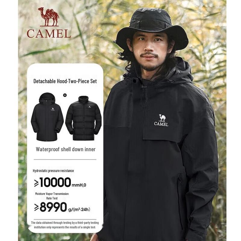 CAMEL Men s 3-in-1 Down-Lined Windbreaker Jacket M