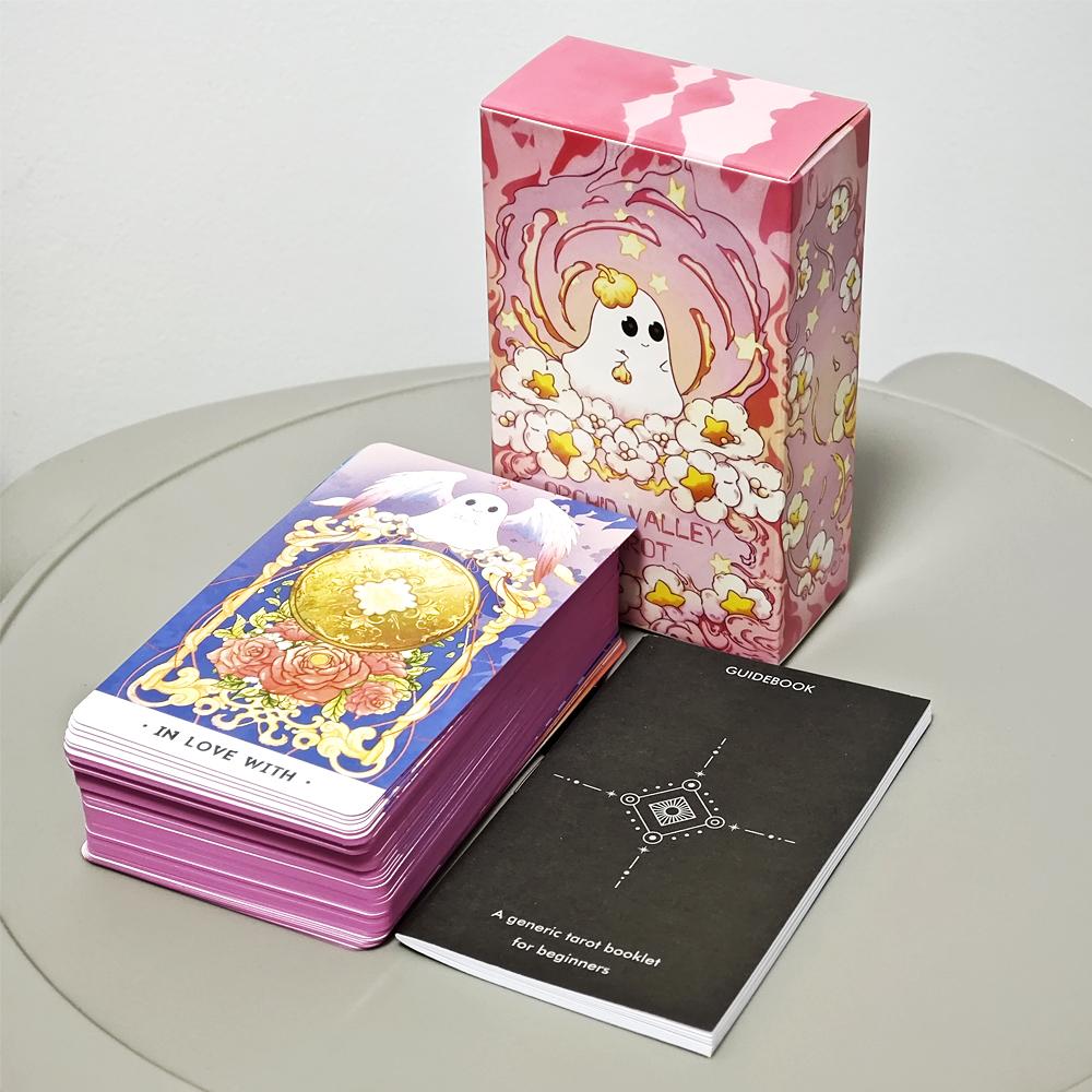 

Таро Долины Орхидей 10,3*6 см Мультяшное Таро для Духовного Наставничества и Прозрений Лунных Призраков - с Путеводителем Розовые Позолоченные Края