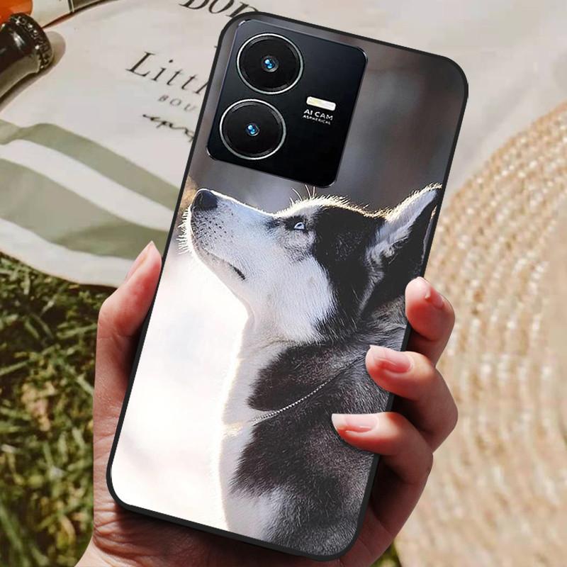 Für Vivo Y22 Hülle Weiches Silikon Stoßfeste Handyhülle für Vivo Y22 Y22s Y 22 s Hüllen Y 22 2022 Schwarzer Bumper Schutzhüllen