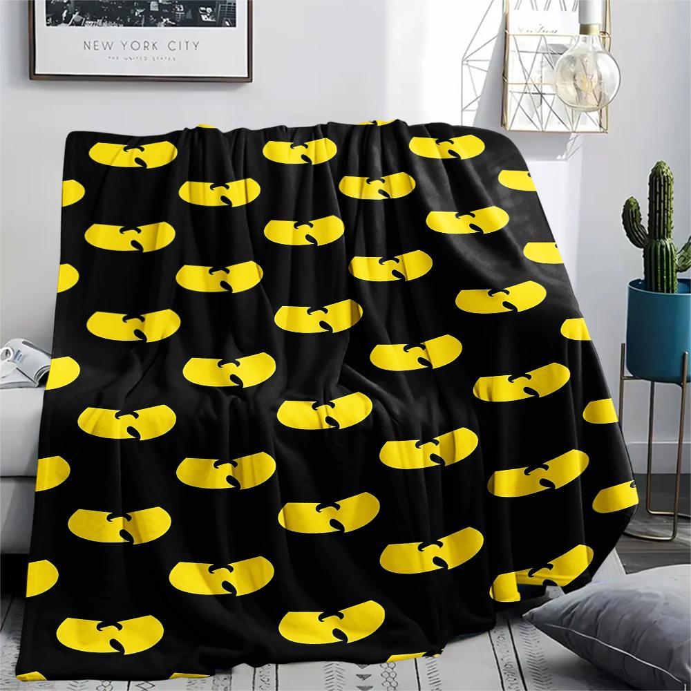 1PC Wu-Tang Clan Print Flannel Blanket, High quality All Seasons, Home Decor, Warmth and Comfort, Perfect for Christmas Gifts