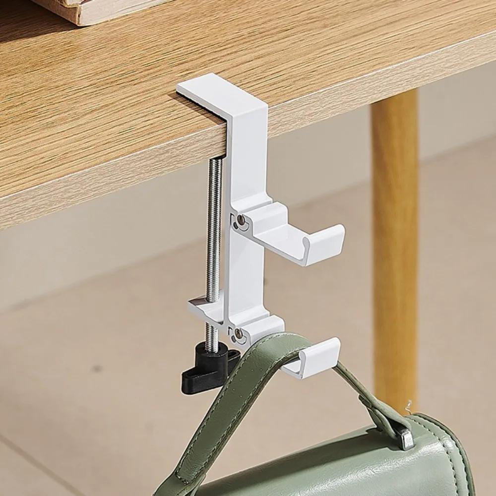 Handbag Holder Portable Hanging Bag Hook Removable Punch Free Bag Hanger Adjustable Double Hook Desk Hook Office Desk