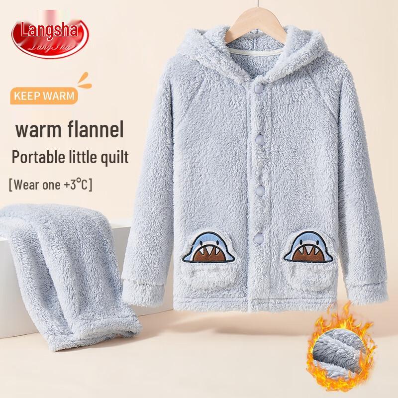 Lonsa Boys  Plush Hooded Flannel Pajama Set 150