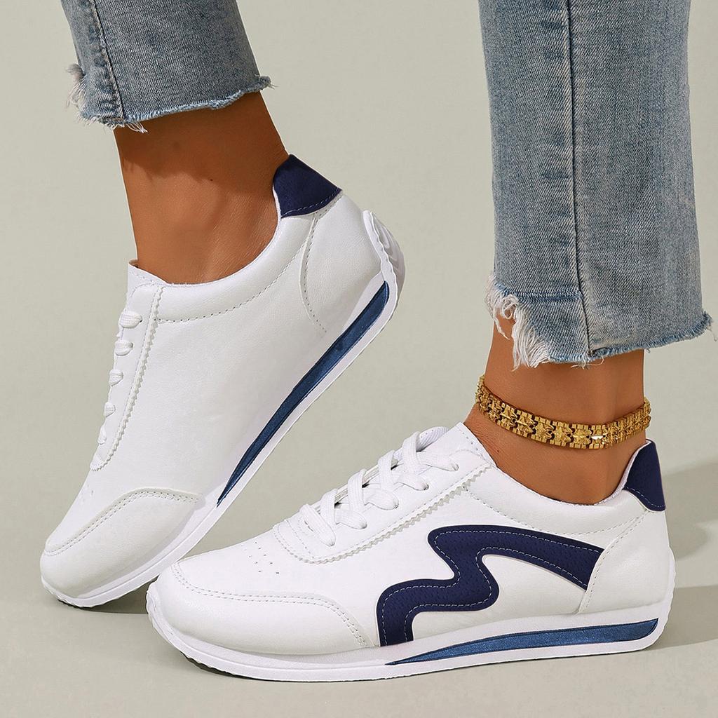 Arbeitsdamen Max Dämpfung Breite Sneaker Übergröße Color Block Damen Studenten Schnürsenkel Laufschuhe TêNis Feminino