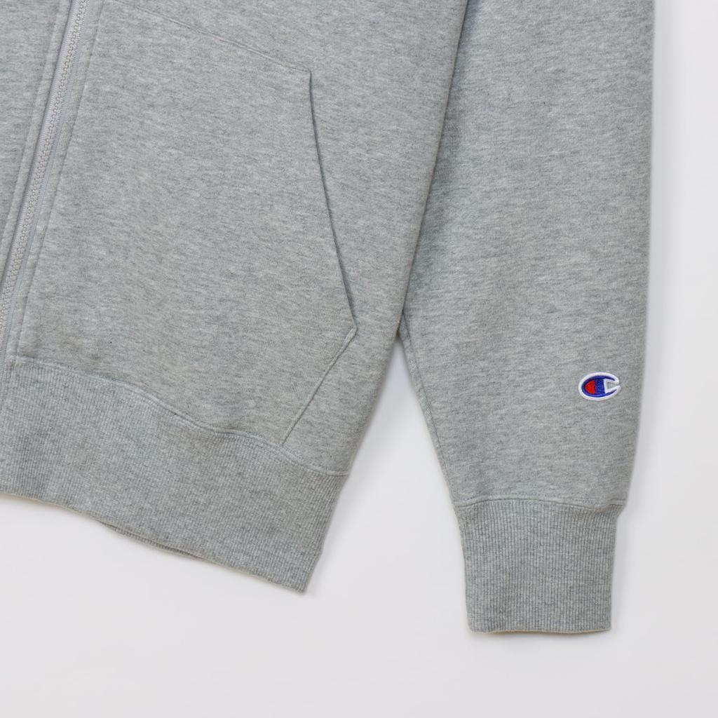 Champion Basic Zip Hooded Sweatshirt with Fleece Lining and Script Oxford Men's Logo, Gray, C3-Z107