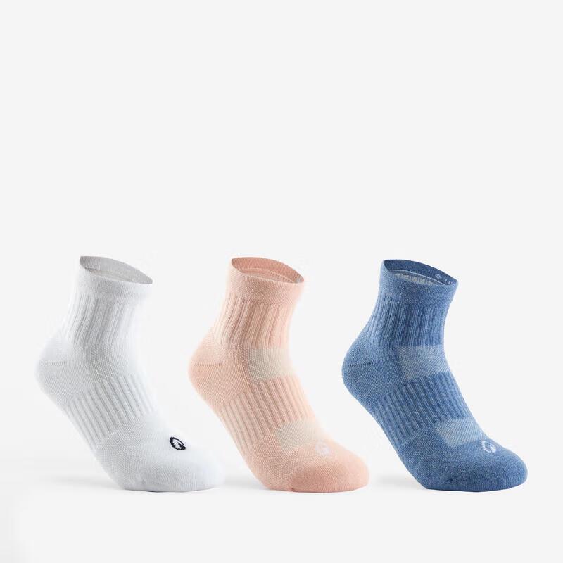 Decathlon Youth RS500 Badminton Socks 3-Pair Pack 27-30