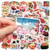 10/30/64pcs Japanese Culture Food Cartoon Stickers Retro Aesthetic Decals Toys Waterproof DIY Stationery Laptop Luggage