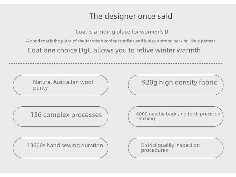 Women's Slim Fit Double-Faced Cashmere Wool Coat, 2024 High-End, Small Sizes Available