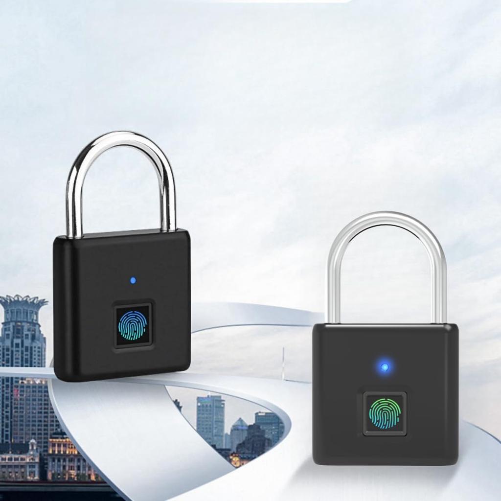CLEAYODO Smart Fingerprint Lock with 10 Charging 1 Hour 180 Days of Drop Zinc Alloy Fingerprint Lock for Outdoor Warehouse Doors and Student Dorm