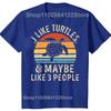 I Like Turtles and Maybe 3 People Turtle Lover Retro Tee Tops Round Neck Short-Sleeve Fashion Tshirt Clothing Casual T-shirts