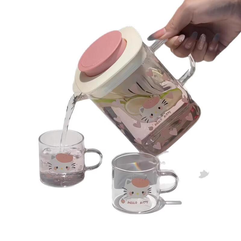 Shangqi Pink Hello Kitty 800ml Glass Tea Infuser Pot