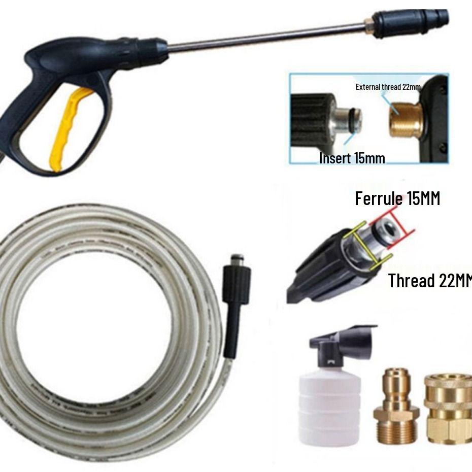 High-Pressure Car Washer Set: Explosion-Proof Hose & Nozzle Accessories