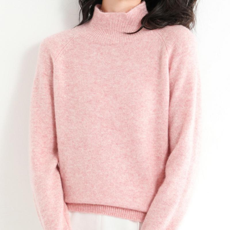 GMXIA Autumn and Winter Half-high Neck Pullover Jumper Female Inner Non-cashmere Long-sleeved Thickened Knitted Bottoming Shirt Loose Tops
