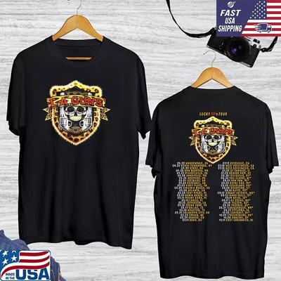 LA Guns Band Lucky MF Tour Doppelseitiges T-Shirt Volle Größe S-4XL