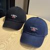 New style pure cotton washed soft-top baseball cap for women, spring and summer street fashion letter print, face-slimming curved brim cap for men