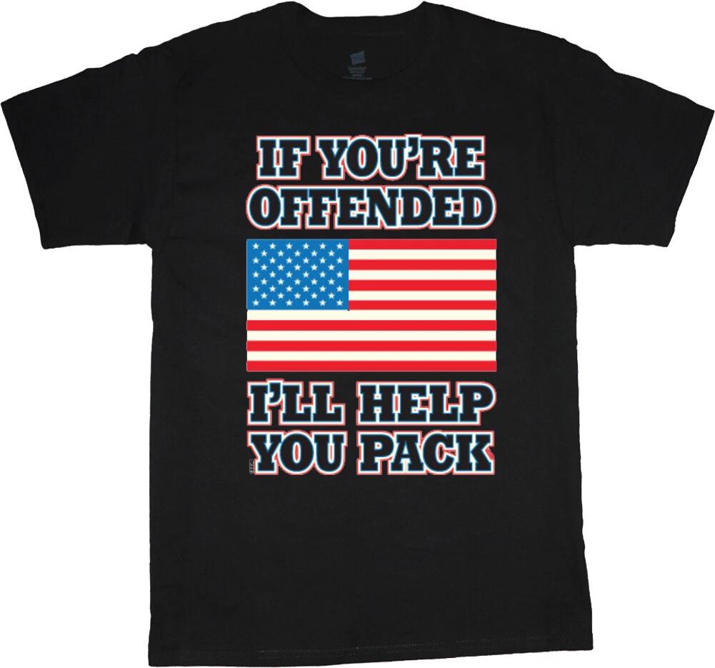 Offended American Flag Funny Shirt Mens Graphic Tee Trump 2024 MAGA XXXL