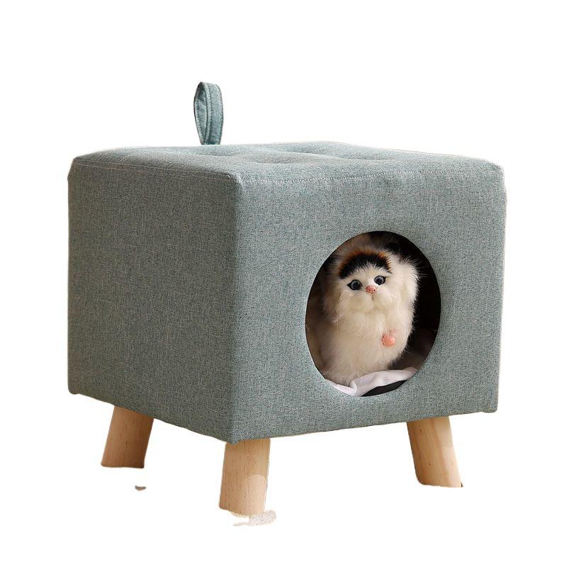 Pevný dřevěný pelíšek-stolička pro kočky a psy, celoroční teplo, generující teplo, Top Seller.