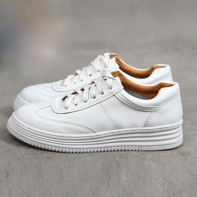 Mode Weiß Leder Frauen Chunky Turnschuhe Weiße Schuhe Lace Up Tenis Feminino Zapatos De Mujer Plattform Frauen Casual Schuh