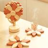 5-Piece Wooden Trivet Set with Flower Forms and Vertical Storage for Family Meals, Gatherings, and Dining Table Presentation