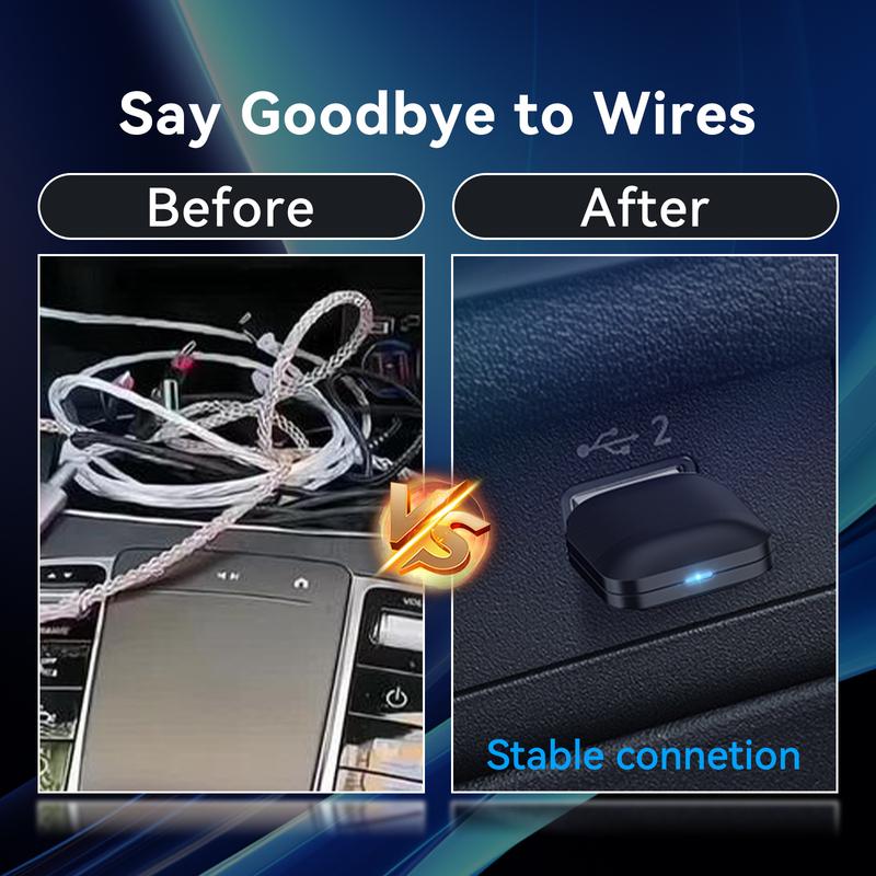 2 IN 1 Wireless Carplay Adapter Wired to Wireless carplay Adapter Plug & Play For Car With Wired CarPlay/ Android Auto