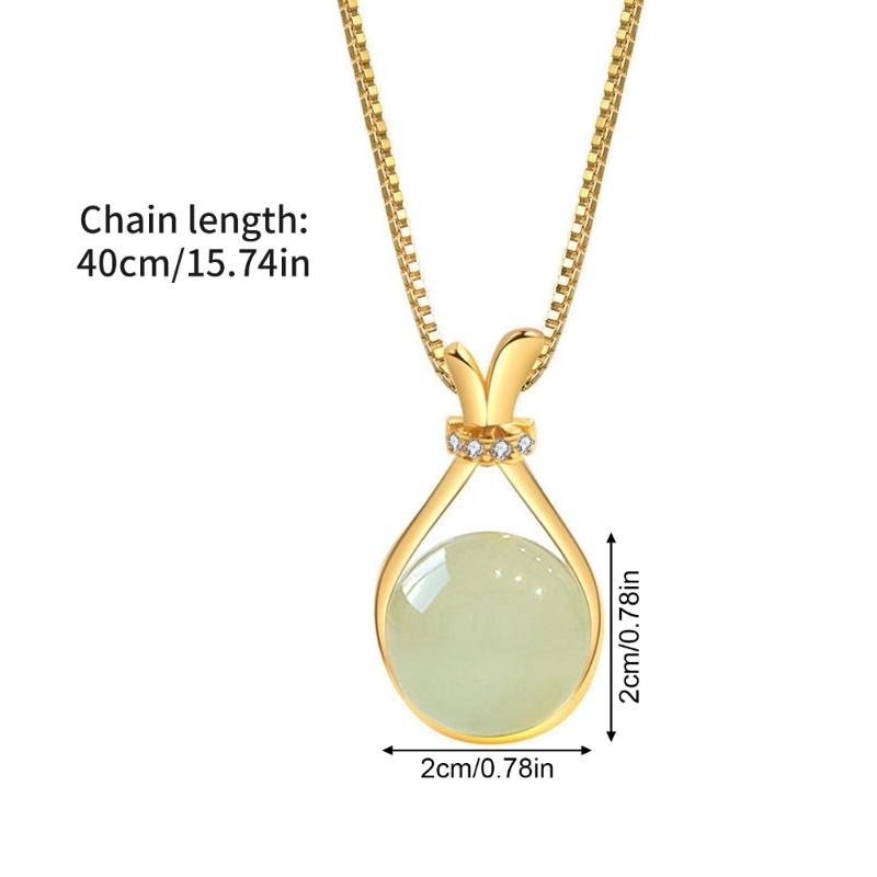 Elegant Faux Hetian Jades Chokers Necklace Titanium Steel Jewelry For Women Daily Wear Evening Occasions