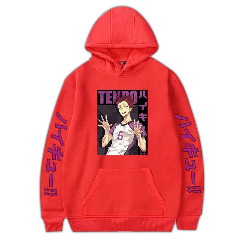 Unisex Oversized Hooded Sweatshirt With Fleece Lining Anime Volleyball Theme Comfort Fit Winter Casual Wear