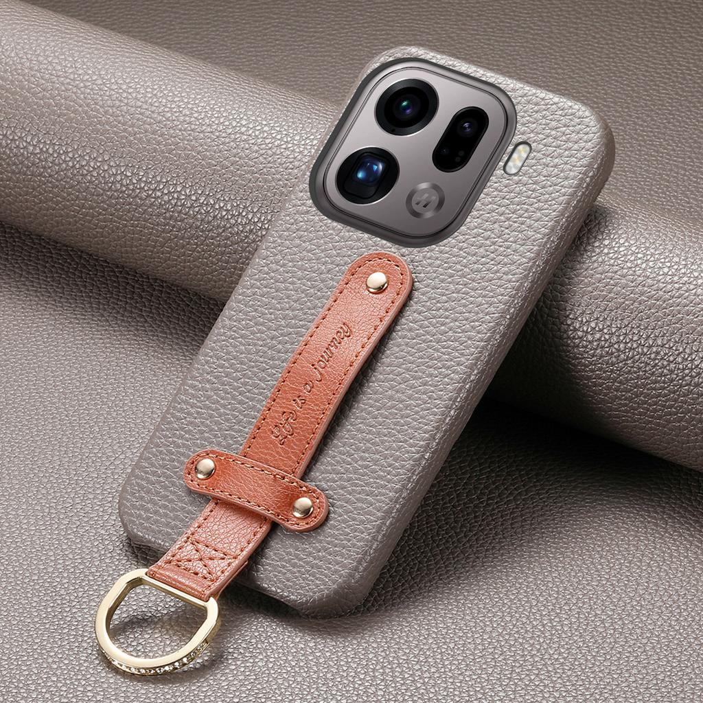 Stoßfeste Handgelenk-Handyhülle für OPPO Find X9 X8 Pro Findx9 Findx8 Leder-Schutzhülle für OPPO Find X9 Hüllen
