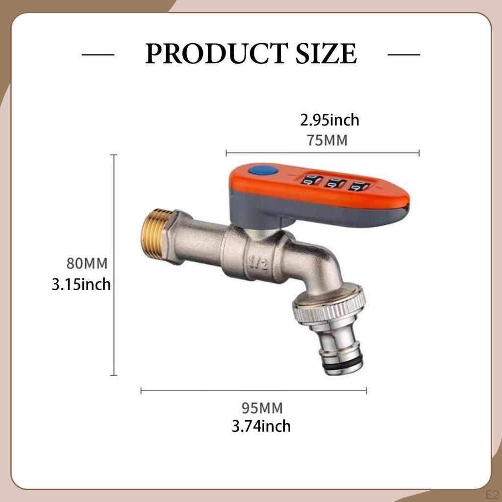 Outdoor-Wasserhahn abschließbarer Griff mit Zahlenschloss, aufgerüstet, 1/2 Zoll Gewinde für Außenreinigung