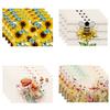 4pcs Spring Summer Placemats Spring Floral Watercolor Multicolor Placemats Decorative Linen Fabric Table Mat Dining Table Decor