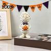 Texture Zombie Mummy Holding Pumpkin Halloween Decoration, Spooky Resin Decoration Desktop Figurine for Indoor Shelf, Tiered Tray Decor Bow Tie