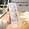 Transparent Data Cable Organizer Case Classification Dustproof Card Organizer with Lid Clutter Collection Box for Office Home