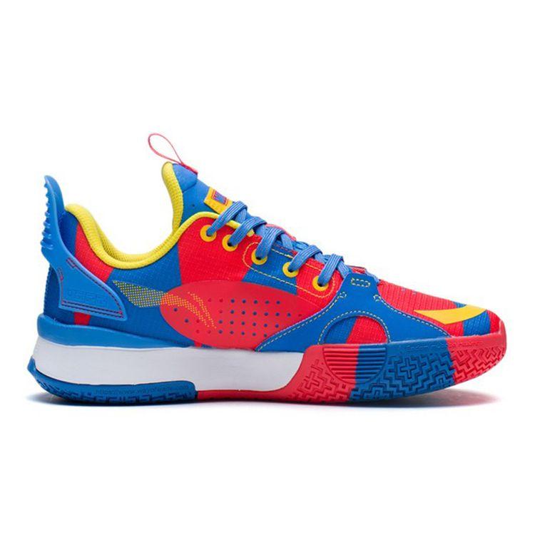 Li Ning Youth  Low Top Basketball Shoes Kids Sneakers Blue Red YKBS024-1