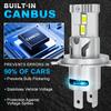 2Pcs H4 LED Headlight Bulbs High&Low Beam 36000LM Canbus Turbo Car Motorcycle Head Lights Super Bright Automotive Moto Headlamp Plug&Play 6500K White
