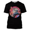 Summer T-shirt Men Cool Street Fashion Casual Men's Cat Print 3D Print T-shirt Street Casual Top