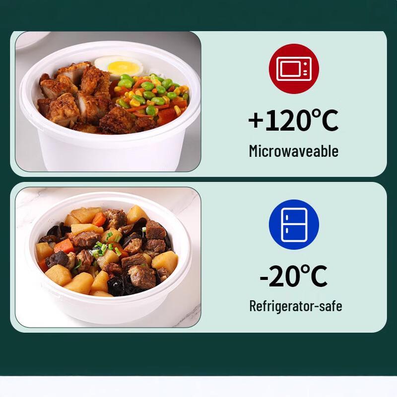 Miaoqiao Disposable Round Takeaway Meal Boxes with Anti-Theft Lock