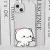 Funny Cartoon Heart Cat Paired Couple Phone Case for IPhone 11 12 13 16 15 Pro Max Mini X XS 7 8 14 Plus SE2 Clear Lovers Covers