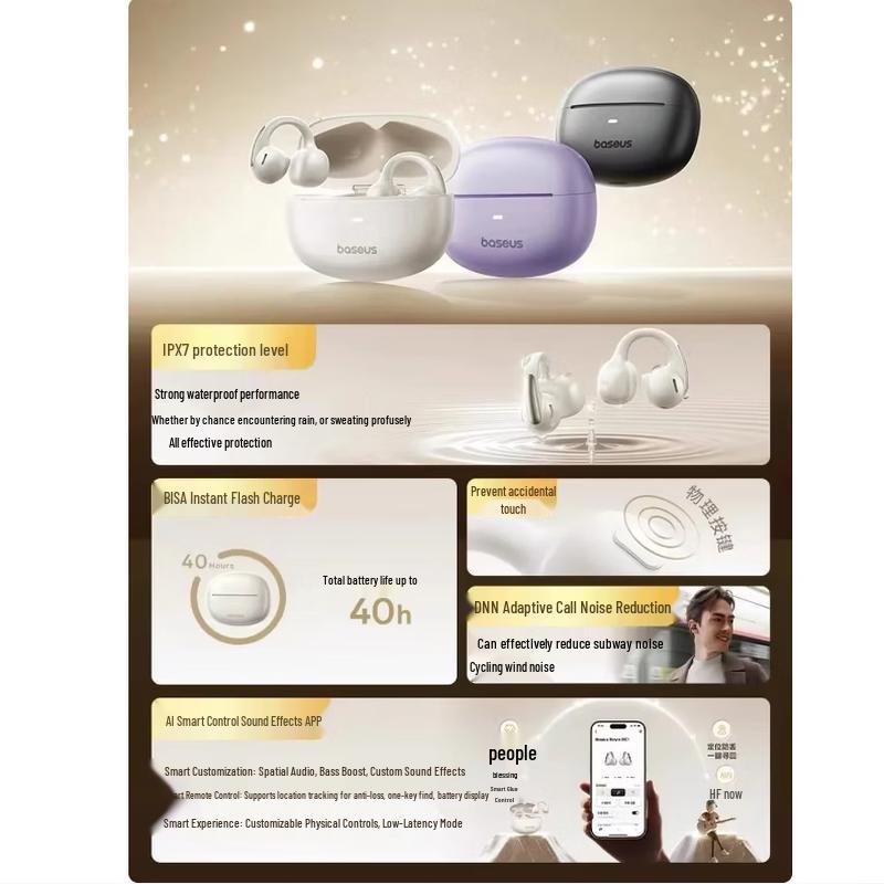 Baseus MC1 Open-Ear Air Conduction Clip Earphones