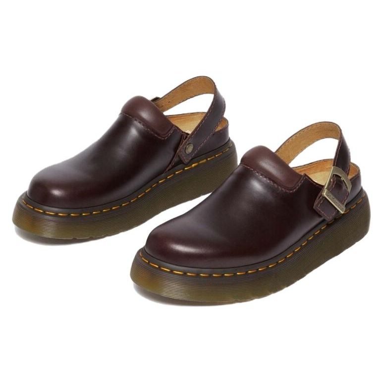 Dr. Martens Fashionable Versatile Silent Anti-Wear Non-Slip Closed-Toe Slippers Unisex slippers Brown Red 31525211