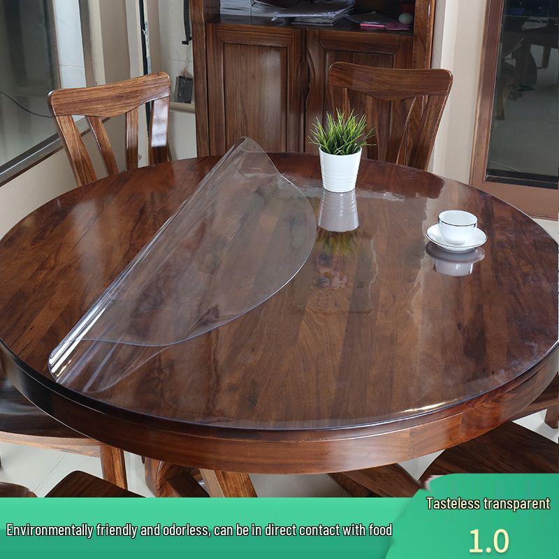 PVC Soft Glass Waterproof Oil-Proof Transparent Round Tablecloth - Table Protection Mat 30cm Round