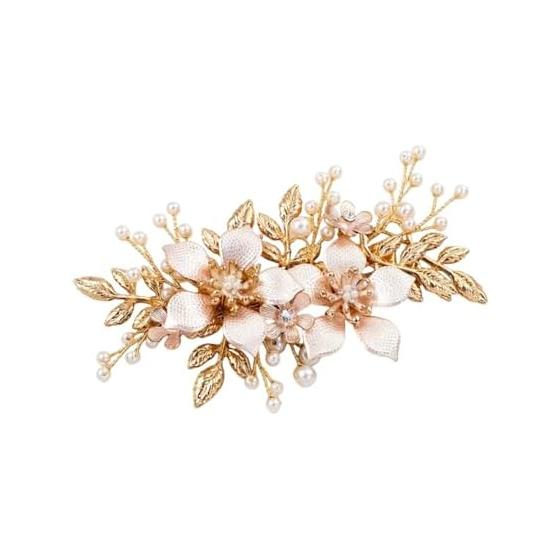 DFsucces Hair Stick Pin, Hair Accessories, Pearl Hair Ornament, Flower, Pink Gold, For Japanese and Western Outfits, Coming-of-Age Ceremonies,